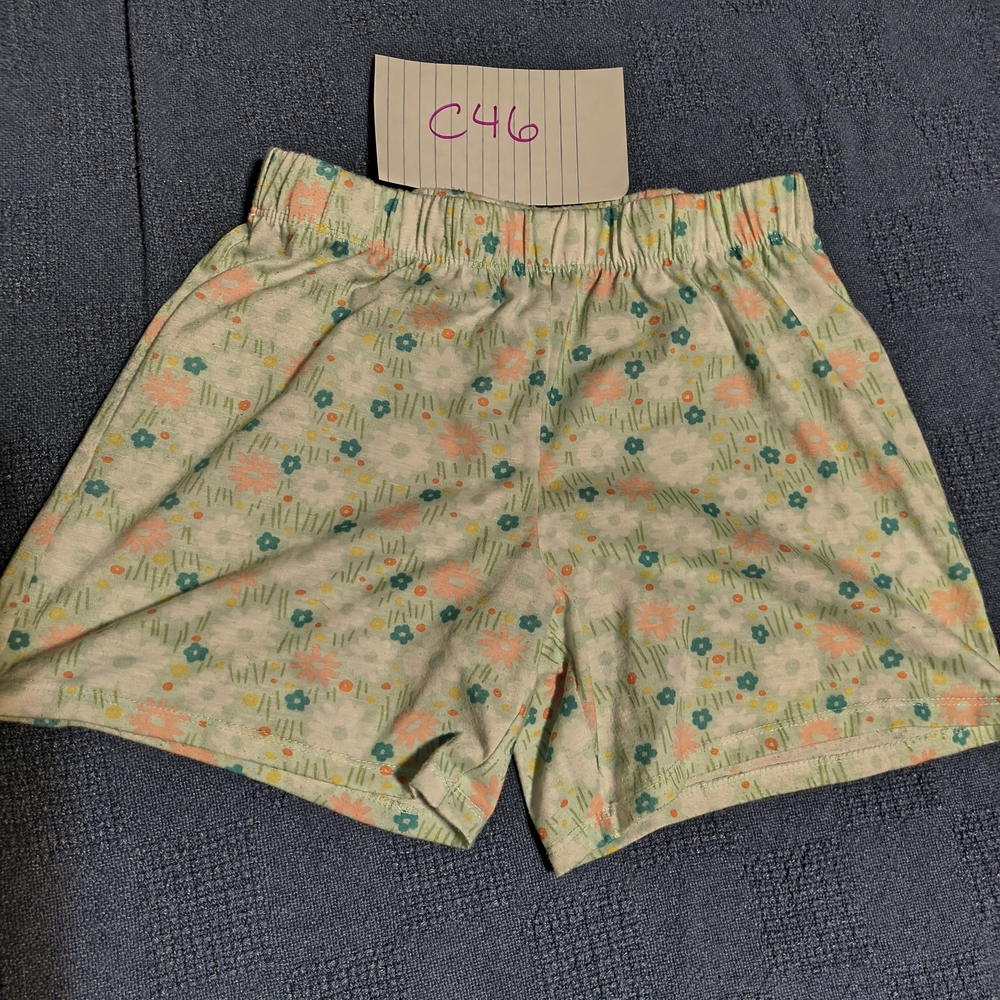 Cat & Jack Floral Kids Pajama Bottoms - Green and Orange
